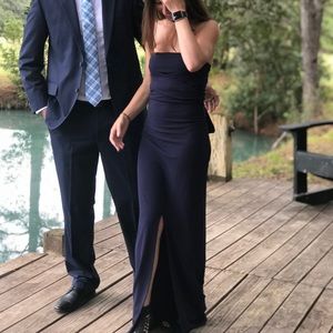 Lulus wedding guest dress navy blue